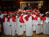 Alumnos de la Asociación Comunitaria Hilarte cantaron villancicos durante la muestra pictorica en el Museo LANN